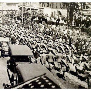 RPPC Military March Postcard c1910s WW1 Unknown Location NYC Unposted #1 DWS5C